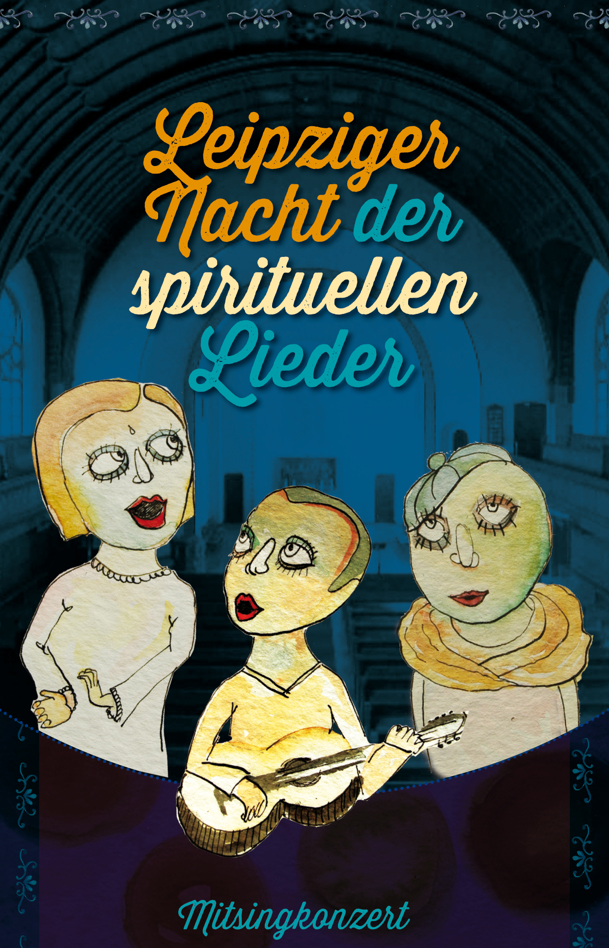 Liedernacht Singkreis Leipzig Mandala Hagara Feinbier Illustration Anita Hunke
